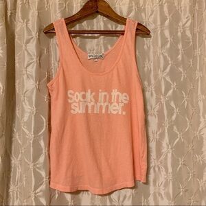 Wildfox Peach Soak in the Summer Relaxed Tank Top
